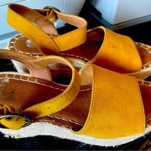 Hello wedged sandals. Beautiful color size 6.5